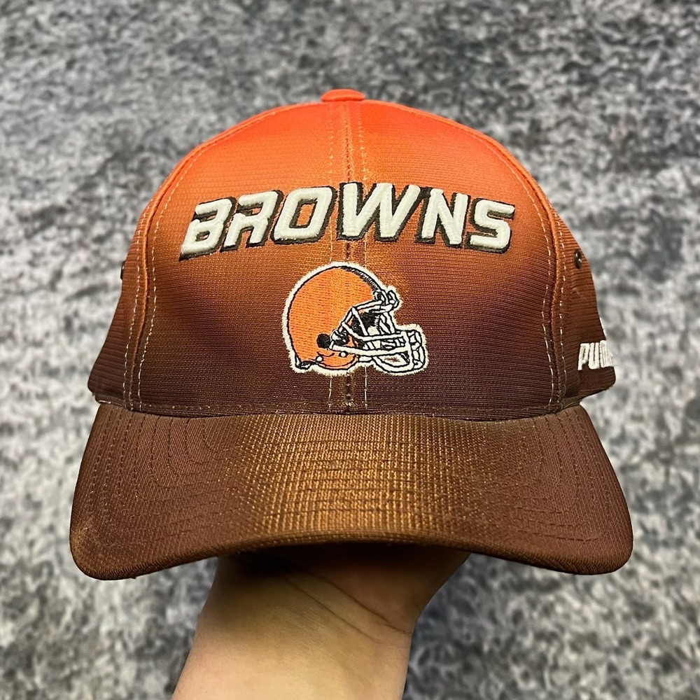 Vintage Cleveland Browns Hat Puma NFL Pro Line Brown Orange Logo‎ Adjustable